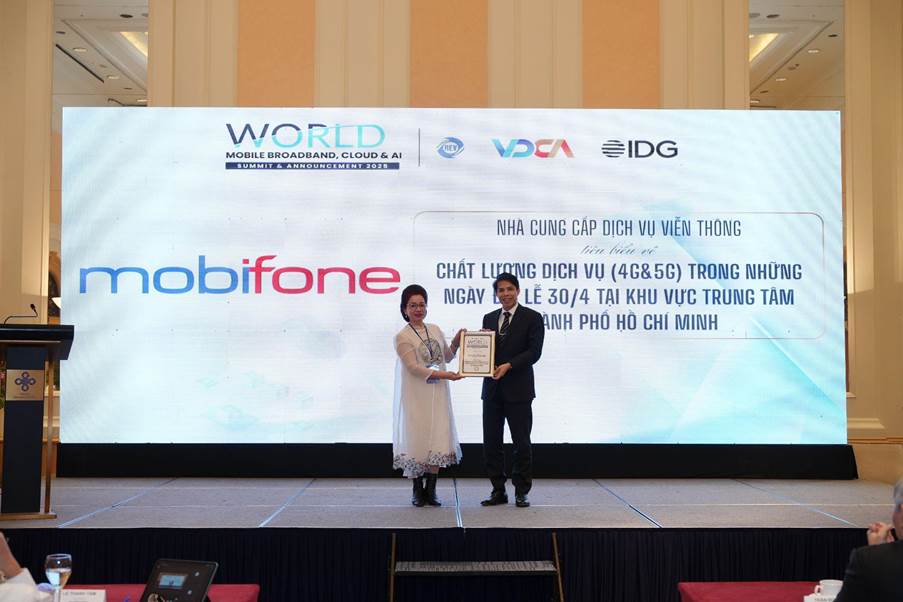 Ảnh bài viêt MobiFone được vinh danh “Nhà cung cấp dịch vụ viễn thông tiêu biểu về chất lượng 4G&5G trong Đại lễ 30/4”